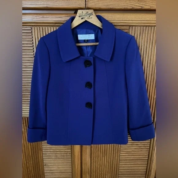 Tahari Blazer Women’s Crop Jacker Arthur Levine 2 Petite - Picture 4 of 10